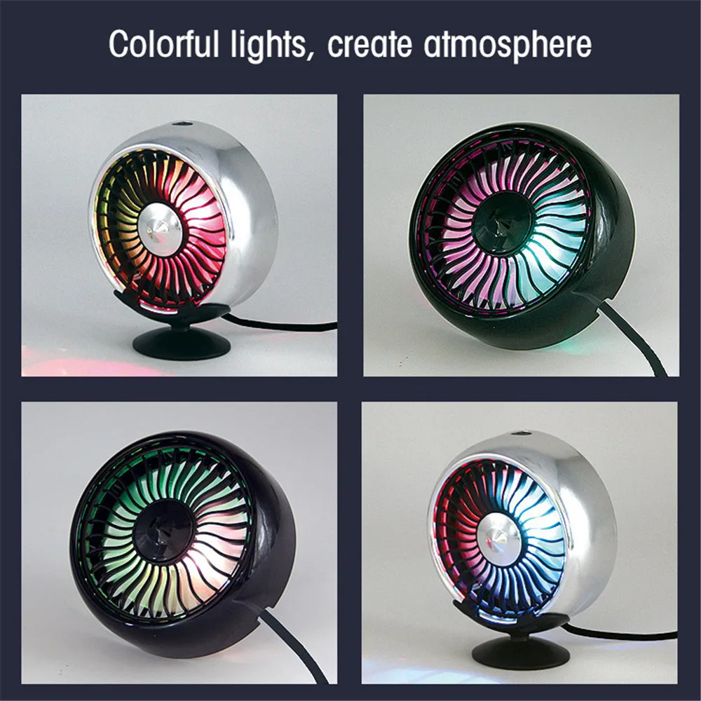 Fans Air Air Car Outlet Cooling Electric Circulator Vent Portable Mini Size Colorful 3 Speed ddmysmile USB 12-24V Car Accessories Interior Smile