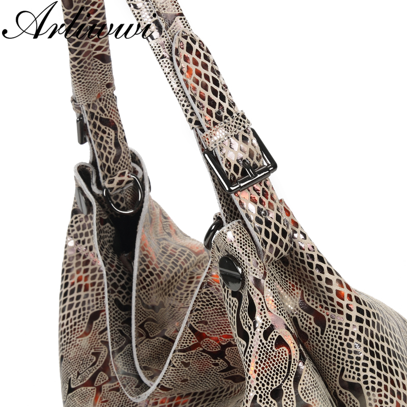 Female Genuine Shoulder Bags New Serpentine Emed Shiny Cross Body Real Cow Leather Handbags Women Gl08 Genuine Leather Serpentine BagVoyage