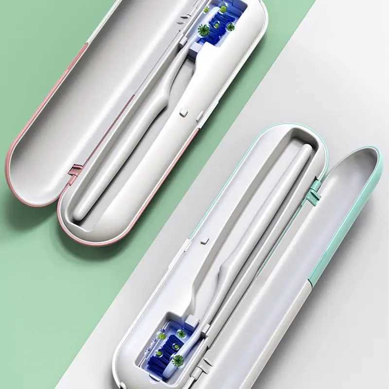 Toothbrush Sanitizer Toothbrush Cleaner Travel UV Light Electric Toothbrush Holder Cleaner USB Rechargeable Detachable Portable Wall Mounted 240413