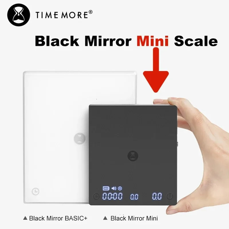 Timemore Scale Black Mirror Mini Pour on Espresso Scale with Brewing Flow and Thermal Insulation Pad Electronic Coffee Scale 241113