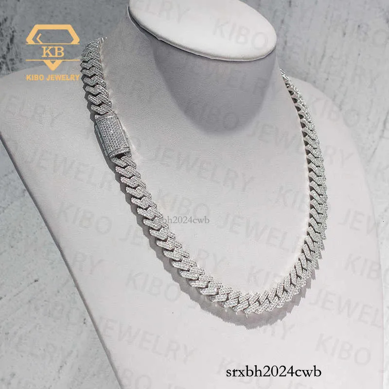 Hip Hop Dia Chains Necklace Mossanite S Sier Iced Out VVS LAB Moissanite Cuban k Chain