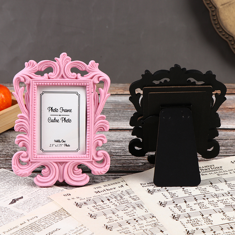1pc Decorative Flower Retro Photo Wedding Home Decor Desktop Picture Frame Classic Baroque small photo frame H260306