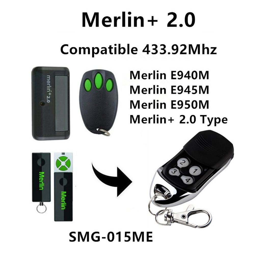 Remote Key Control Garage Gate Remote Control 433.92mhz Car Garage Door Remote Openner Key for Merlin 2.0+ E945M E950M E940M