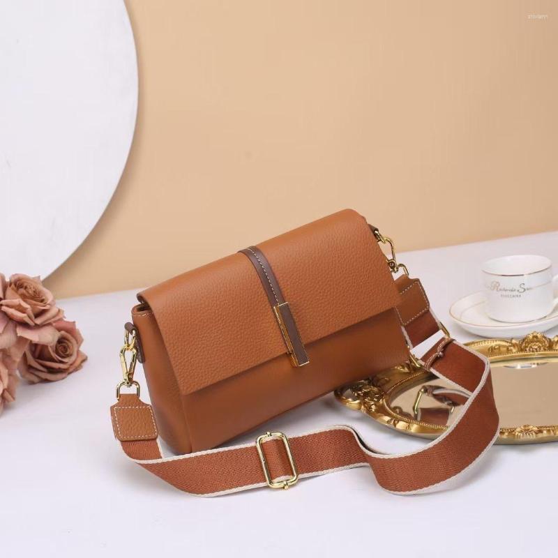 Bag T Pattern First Layer Cowhide Small Square 2024 Fashion Western Style Women's Trendy Crossbody Shoulder 8571