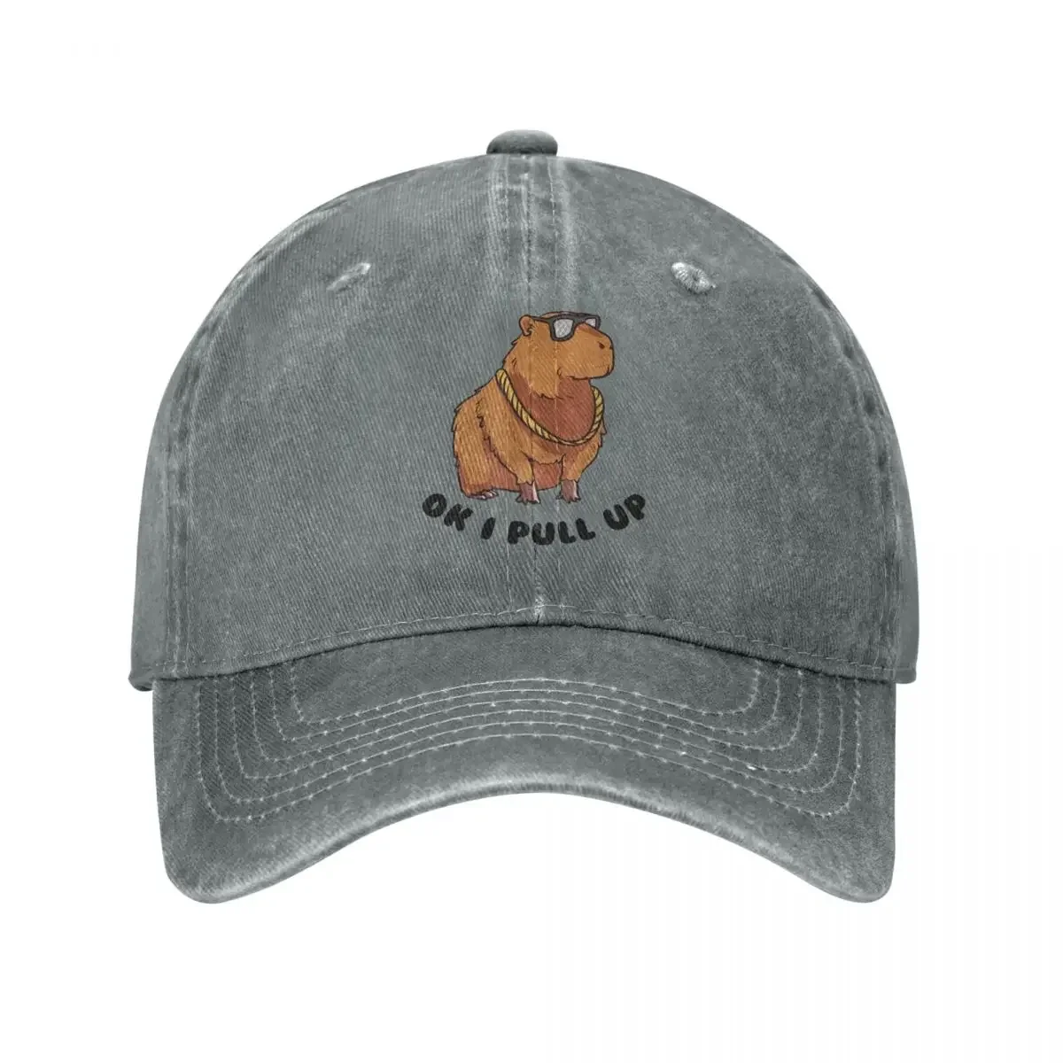 Vintage Washed Baseball Capybara Kawaii Caps Women Sunhat Snapback Animal Cap Hats smile