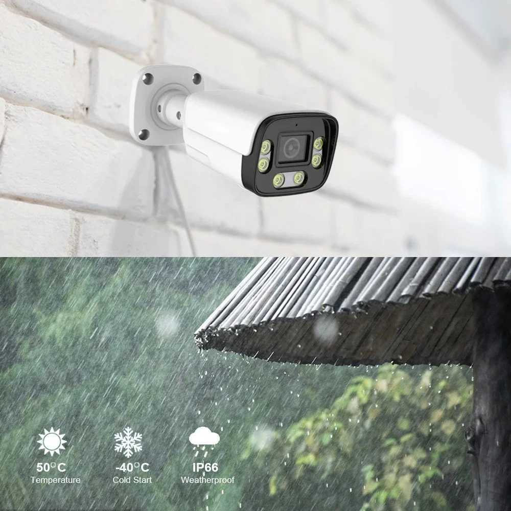 IP Cameras 8CH 4K 8MP Security Camera System POE 5MP Two Way Audio Waterproof Outdoor Colorful Night Camera Video Surveillance Set Xmeye 24413