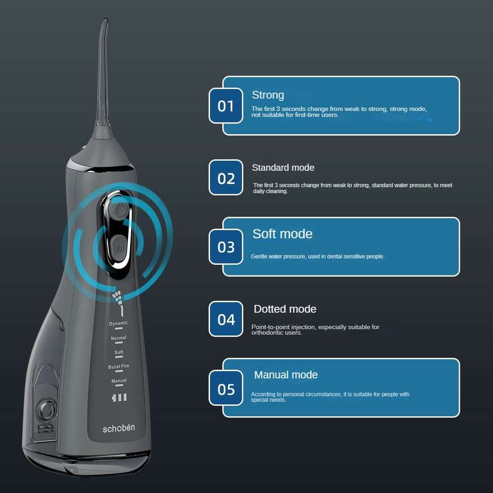 shanshi Dental sser Pick oral irrigator 5 Modes Cordless Portable 300ML Tank Water Teeth Cleaner ssing Cleaning Pic