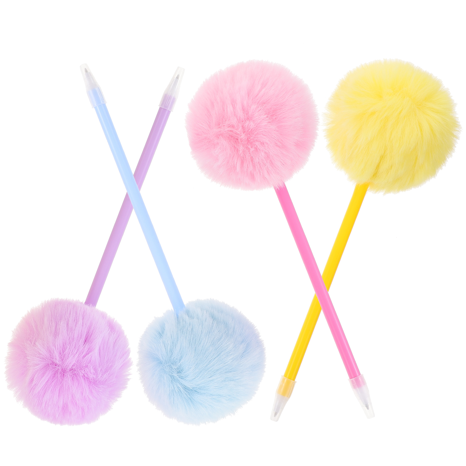 4pcs Writing Pen Fluffy Ball Pen Decorative Fuzzy Ball Pen Decorative Pom Pom Pen