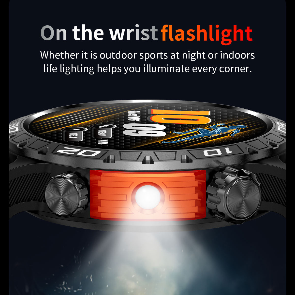 Watch Smart Outdoor Military Men Compass LED Light 450 Mah AI Voice ddmysmile Bluetooth Call Health Monitoring Waterproof Men Smartwatch Smile