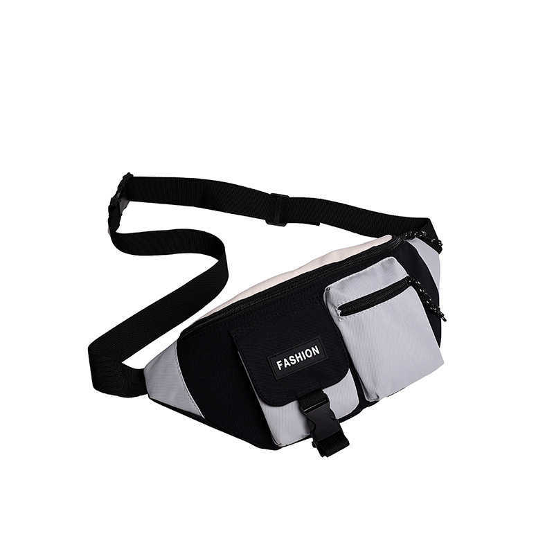 Crossbody bag, men's contrasting color splicing, ins waist bag, sports style small bag, large capacity shoulder bag, casual chest bag, women'