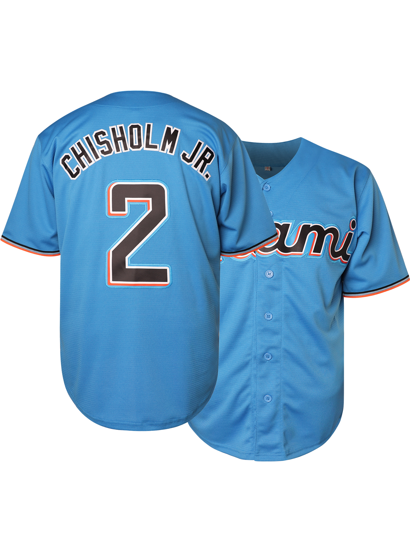 Men's #2 Embroidered Blue Baseball Jersey - V-Neck, Polyester, Machine Washable - Perfect for Sports & Casual Wear