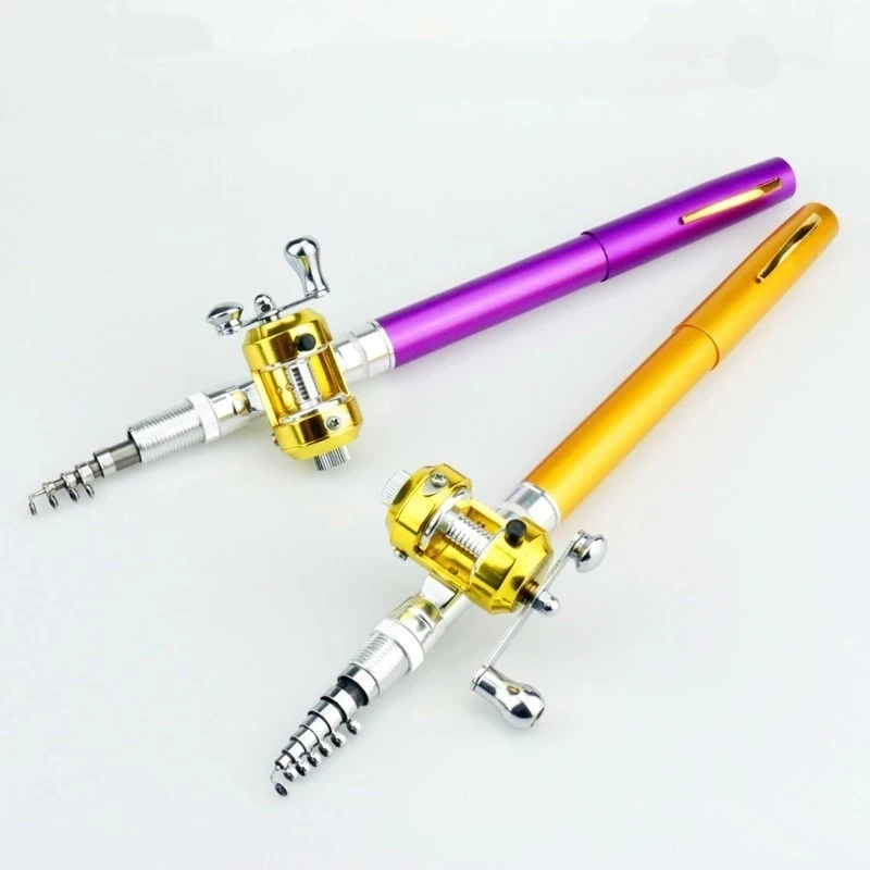 Mini Portable Pen Type Fishing Rod Aluminum Alloy Telescopic Fishing Pole Pocket Size Rod Outdoor Fishing Tackle Dropshipping