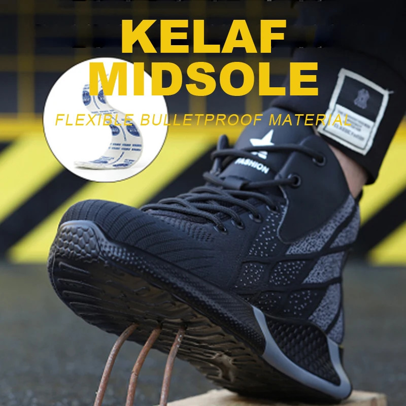 Man Safety Boots High top Safety Shoes Men Women Steel Toe Work Shoes Men Anti-smash Indestructible Construction Boots Winter 241112