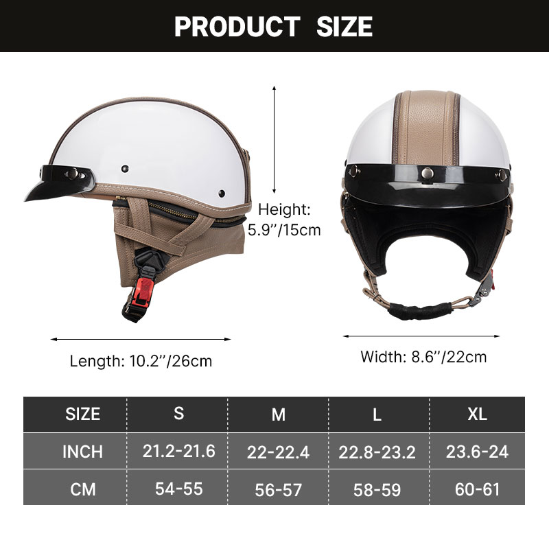 Motorcycle Half Helmet ABS Vintage 1/2 Half Face Helmet Casco Moto Low Profile Motocross Helmets Open Face Helmet DOT Approved
