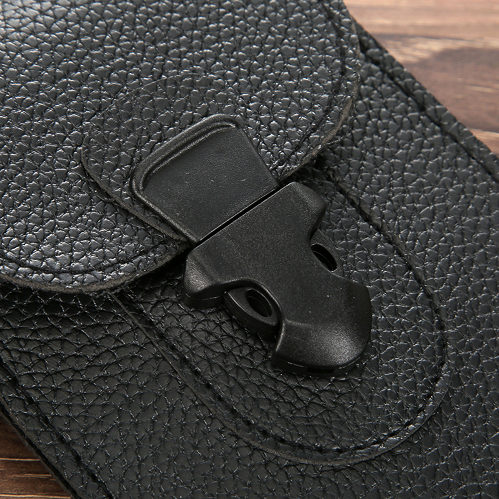 Waist ddmysmile Fanny Men PU Bag Mobile Phone Purse Pocket Ddmysmile Litchi Pattern Belt Bum Pouch Smile