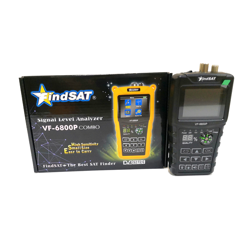 VF-6800P HD Digital Satellite Finder Combo Support DVB-T2/DVB S2/DVB C Sat Finder Meter TV Receiver Dvbt2 Tuner