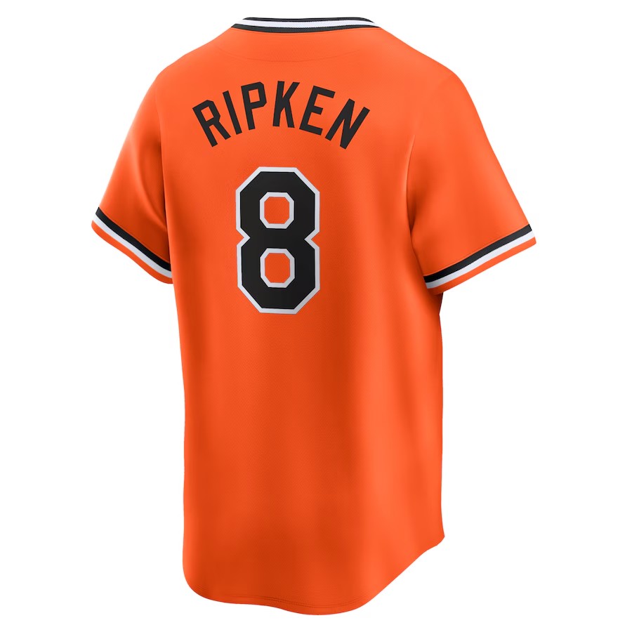 Men's Short Sleeve V-neck Baseball Jersey - Comfy Top with Letter and Number 8 RIPKEN Embroidery for Training and Competition