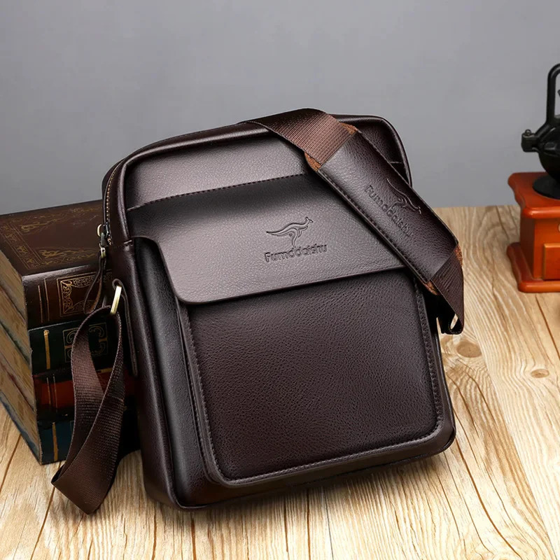 y Business High Quality Casual Men Bag Vertical Leather Shoulder fashion Man Crossbody Messenger bag 241111