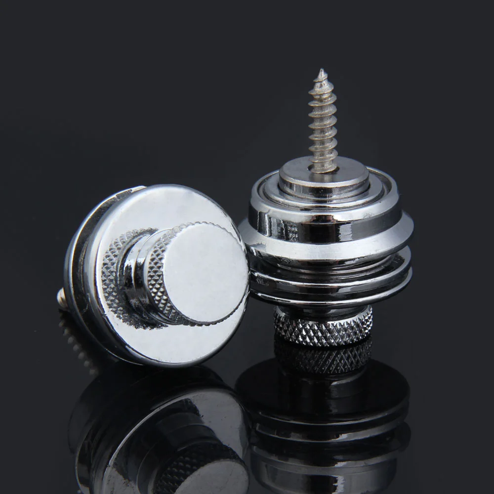 Electric Straplock ddmysmile 2Pcs Guitar Zinc Alloy Electric Guitars Strap End Nails Flat Head Replacement Musical Instrument Accessories Smile