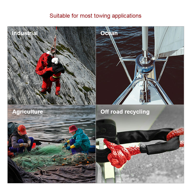 Car Lbs Ddmysmile 2Pcs 38,000 Flexible Synthetic Soft Shackle Trailer Pull Rope Towing Recovery Straps ATV UTV For Car Broke ddmysmile Down Smile