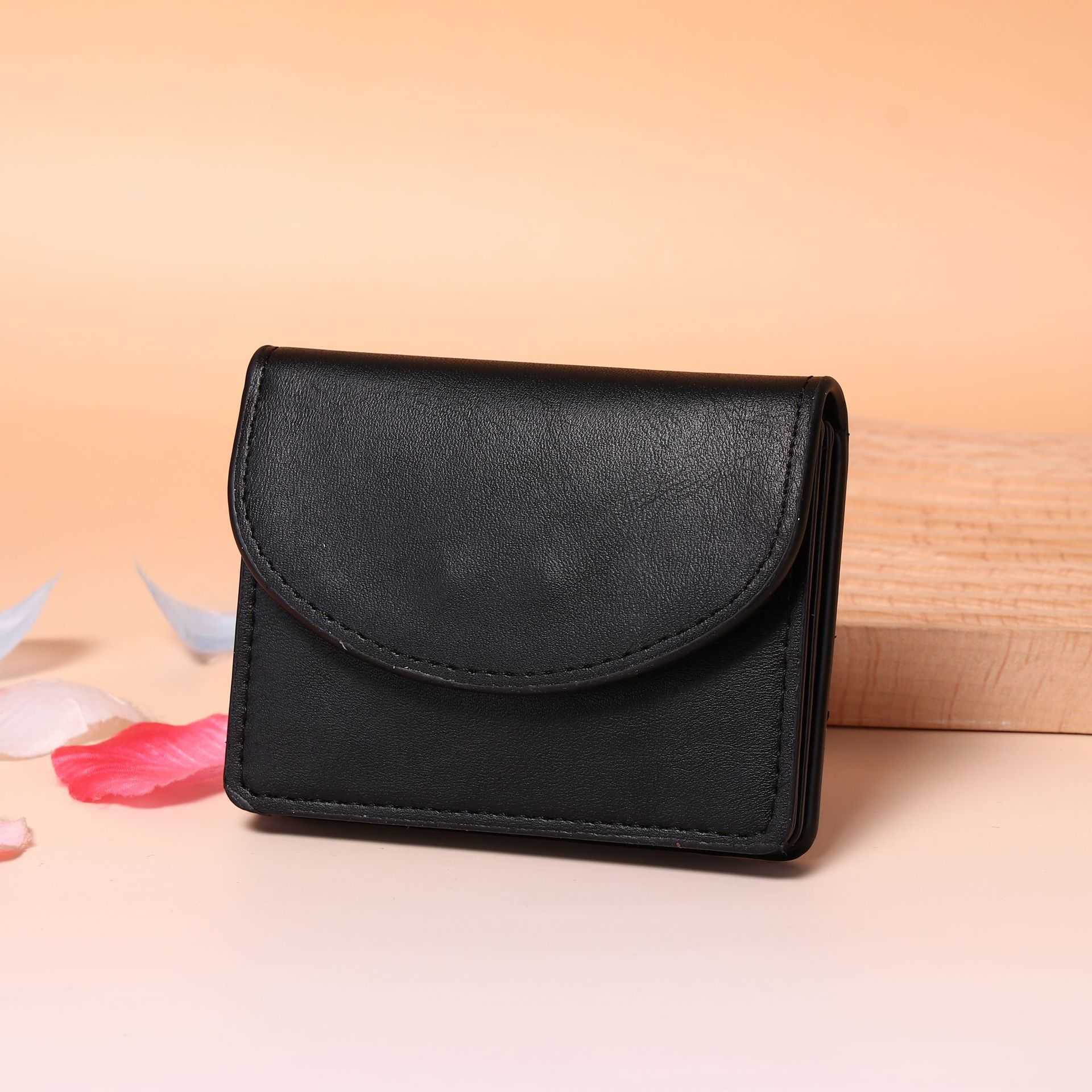 Korean Version Women Wallet Short Solid Color Card Bag, Women's Highend, Compact And Simple Coin Purse