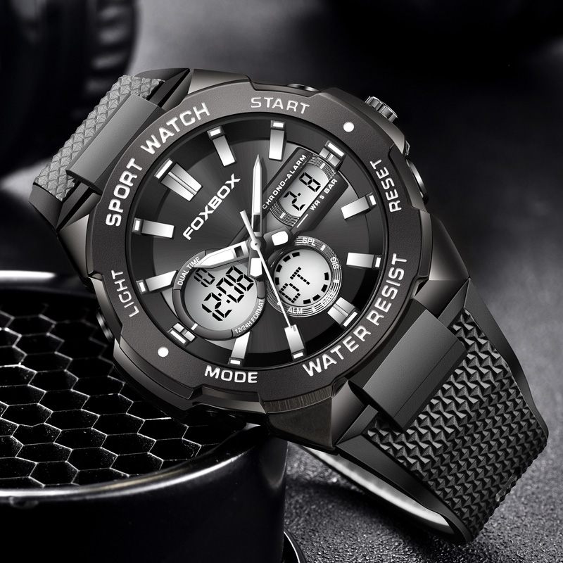 2024Luxury Mens Sport Watch Waterproof Digital Alarm Chronograph Quartz Wristwatches Male Clock Relogio Masculino