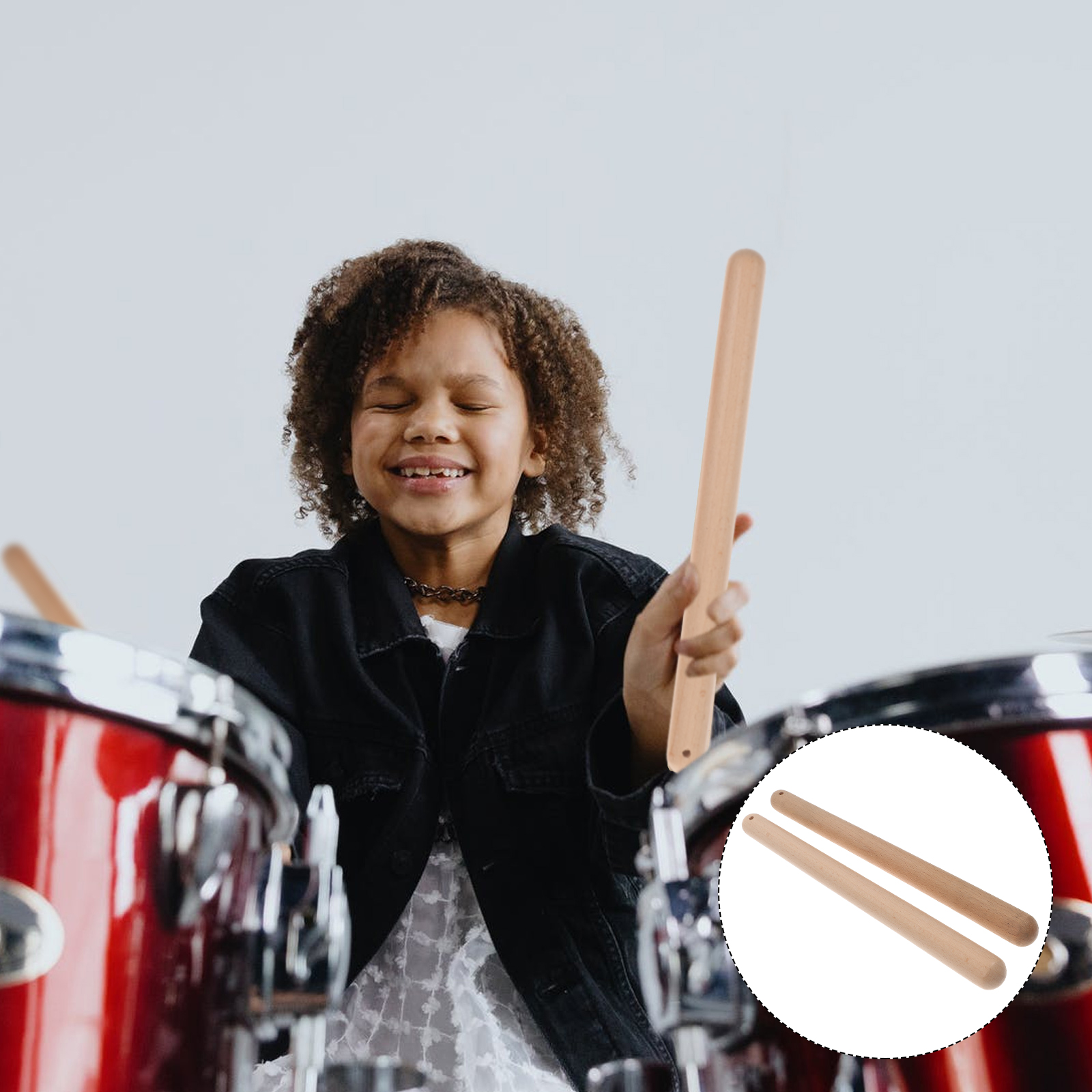 Bundled Jazz Drumsticks Drumsticks Wood Jazz Drum Stick Children Musical Stick ddmysmile Beating Sticks Musical Instruments Accessories Smile