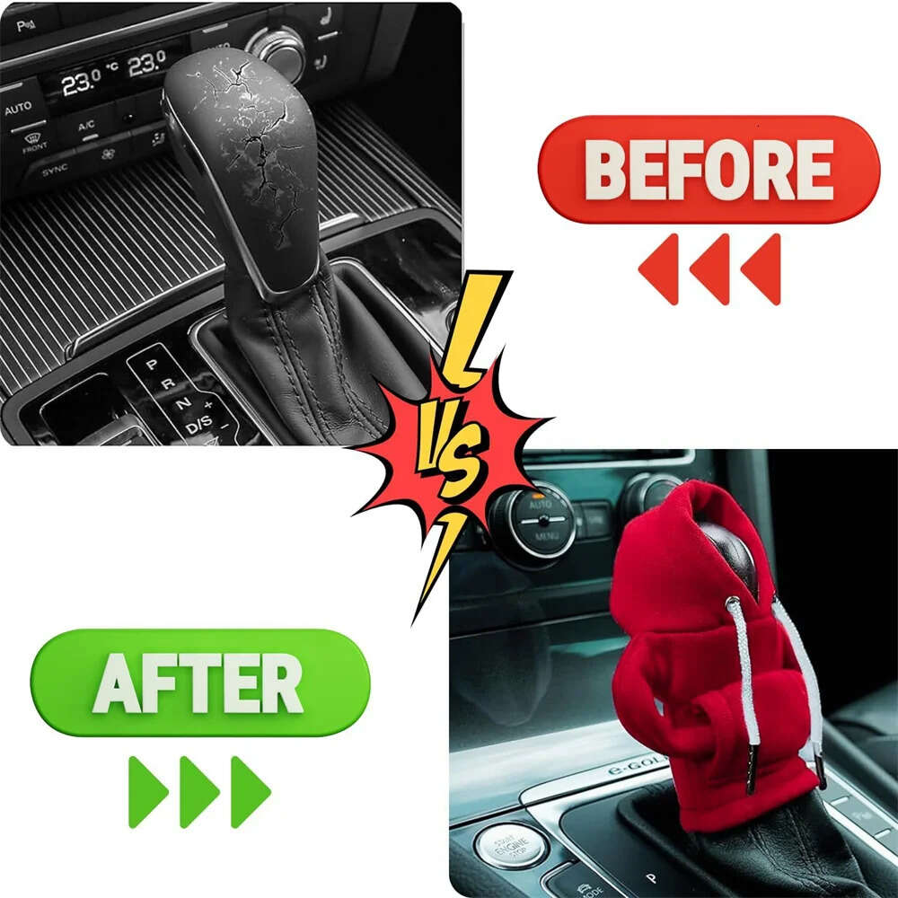 New Hoodie Fashion Sweatshirt Car Shift Knob Decor Manual Gear Handle Collars Change Lever Cover
