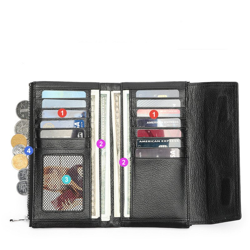 MUXI Genuine Leather Handbag, Patent Leather, Fashionable Zero Wallet, Large Capacity, Multi Card Slot Women's Wallet