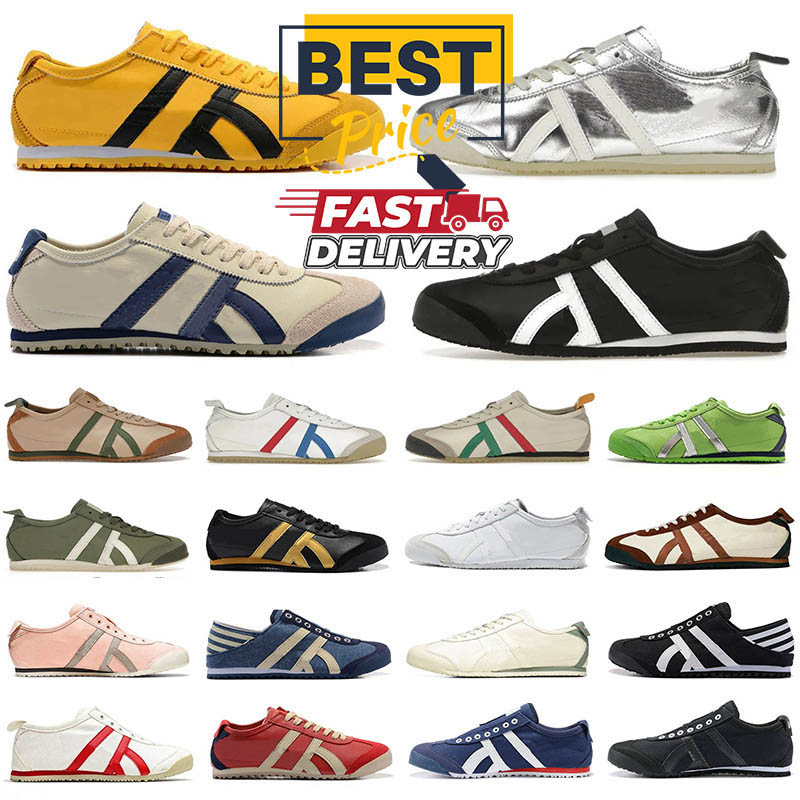free shipping Japan Shoes Tiger 66 Designers Mexicoies Canvas Shoe Black White Blue Red Yellow silver Trainers Men Women Sneakers sKill Bill Platform des chaussure