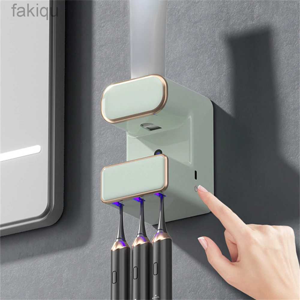 Automatic Toothbrush Sanitizer Sensor Toothpaste Dispenser Electric Squeezer Inductive Holder With UV Sterile Light 240415