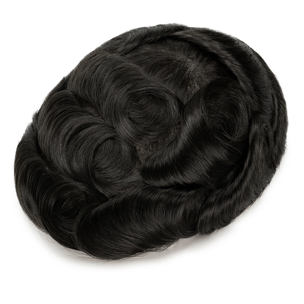 Wig Pu Base Men Men Toupee Strong Knot Human Hair Replacement Systems Unit Europea Hair Man ddmysmile Wig Capillary Prosthesis Hair Piece Smile