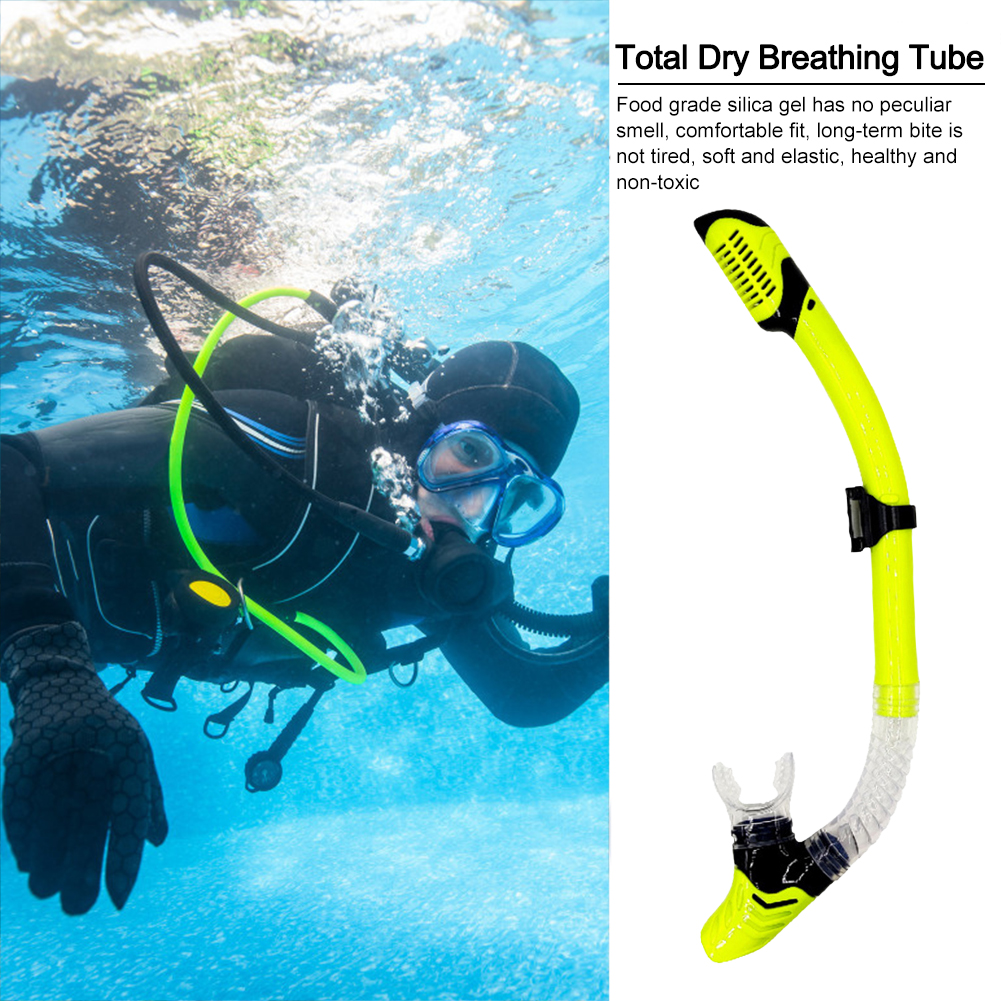 Dive Mask Easy-Breath Free Diving Snorkel for Snorkeling Scuba Diving Freediving Swimming with Top Dry Valve Silicone Mouthpiece