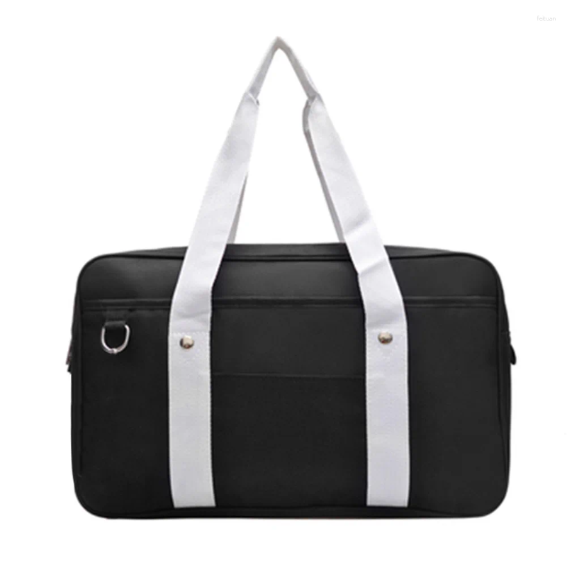 School Bags Teen Girls Messenger Bag Large Capacity Satchel Zipper Closure Japanese Casual Square Everyday Shoulder