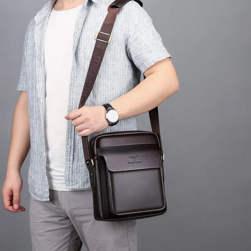 y Business High Quality Casual Men Bag Vertical Leather Shoulder fashion Man Crossbody Messenger bag 241111