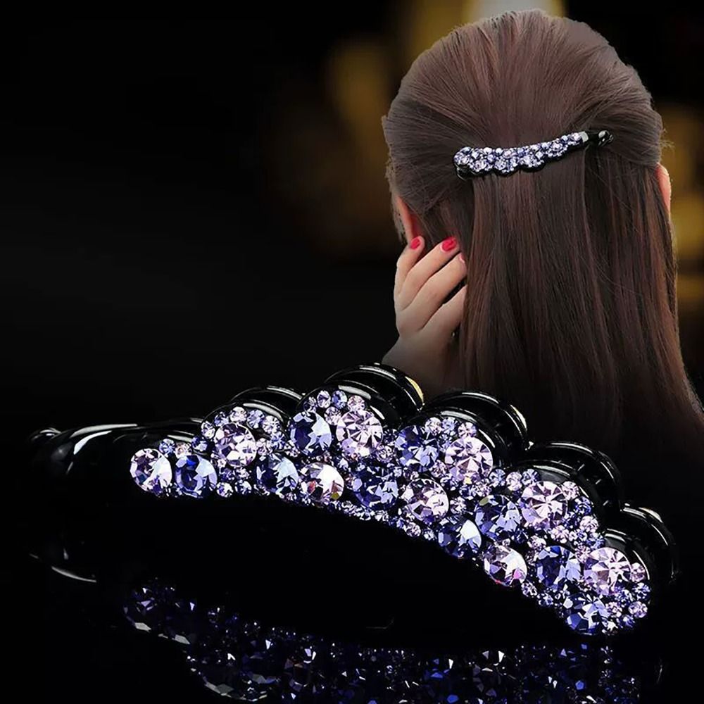 Hair Claw Simple For Women For Girl Vertical Clip Diamond Hair Accessories Banana Clip Ponytail Holder Korean Style Hair Clip