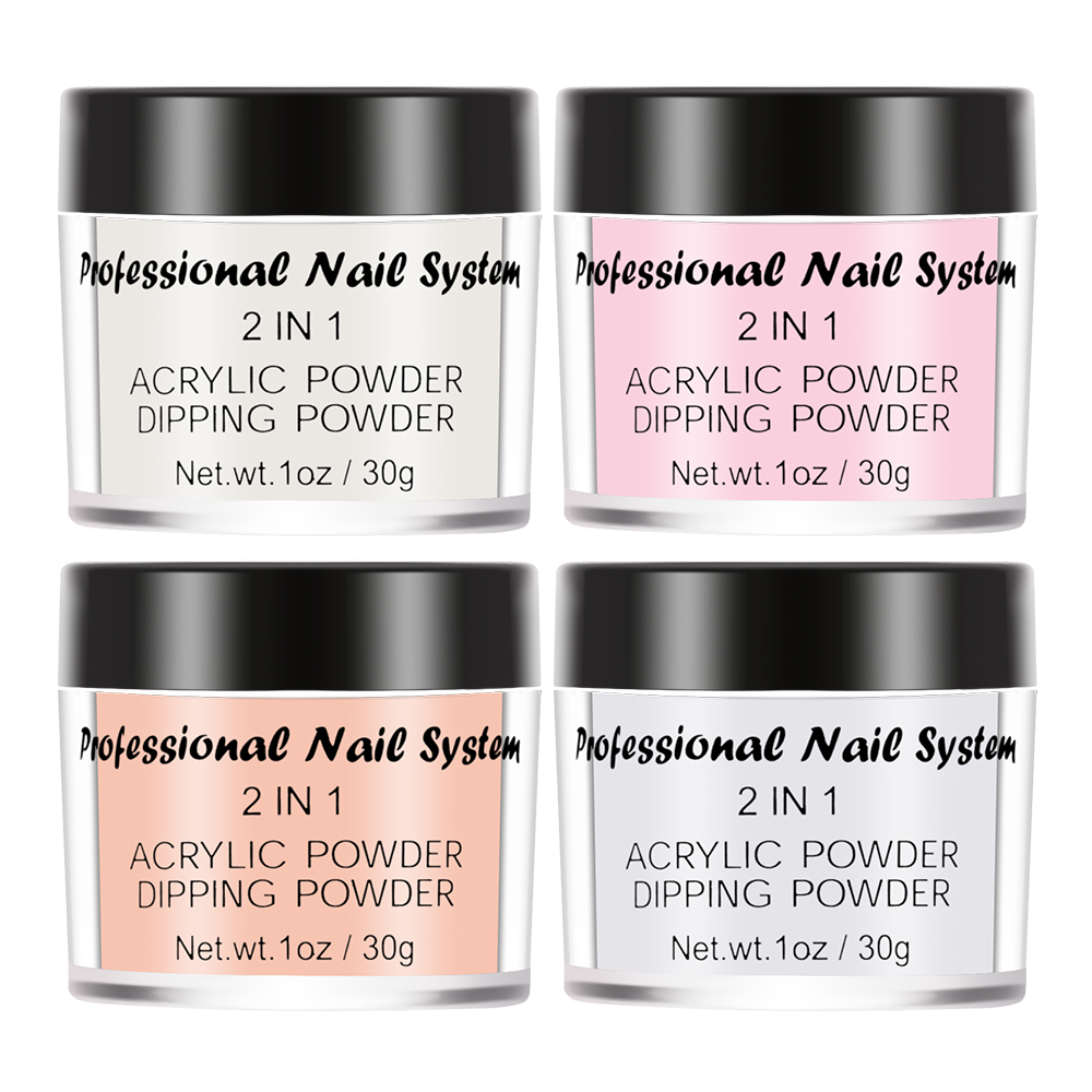 Acrylic Powder Set - 4 Colors Acrylic Powder Professional Nail DIY Kit Polymer Colored Acrylic Nail Powder for Extension/Carving