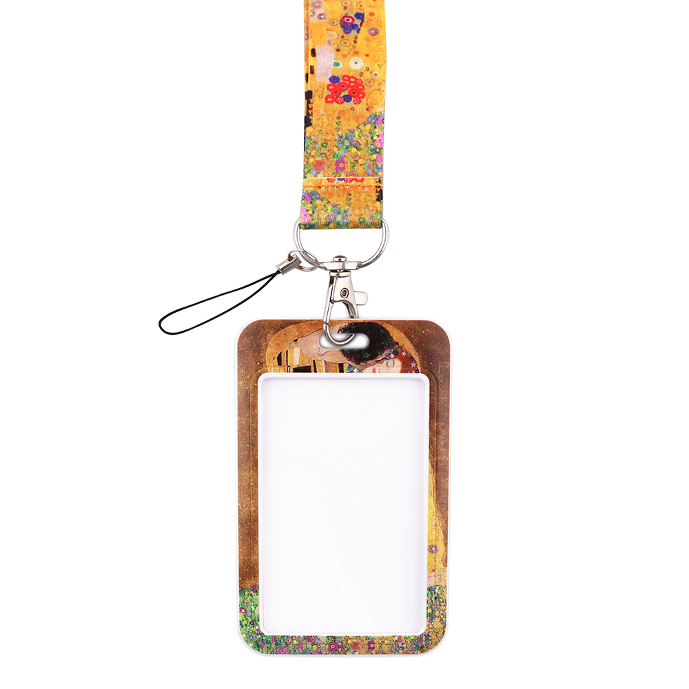 LX672 Klimt Kiss Oil Painting Lanyard For Keys Mobile Phone Hang Rope Keycord USB ID Card Badge Holder Keychain DIY Lanyards
