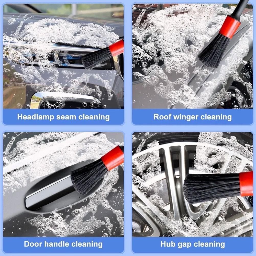 5PCS Brush Detail Cleaning Car Air Outlet Dashboard Wheels Dirt Dust Removal Car Interior Cleaning Tools Accessories smile