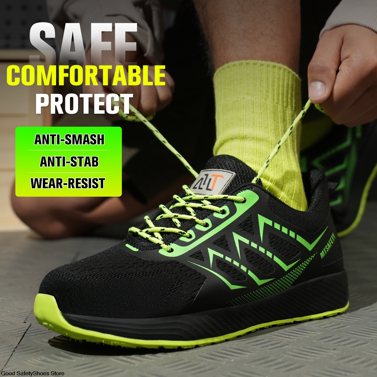 Sneakers Breathable Sport Lightweight Puncture-Proof Work Men Women Steel Toe Shoes Safety Boots e09e