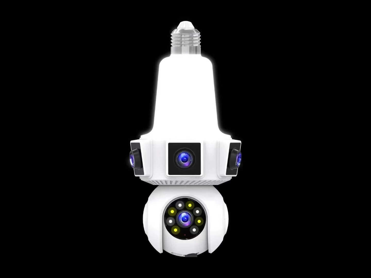 IP Cameras 6MP three lens V380Pro solar E27 wireless WIFI IP dome camera full-color AI human recognition home security CCTV monitor z250210