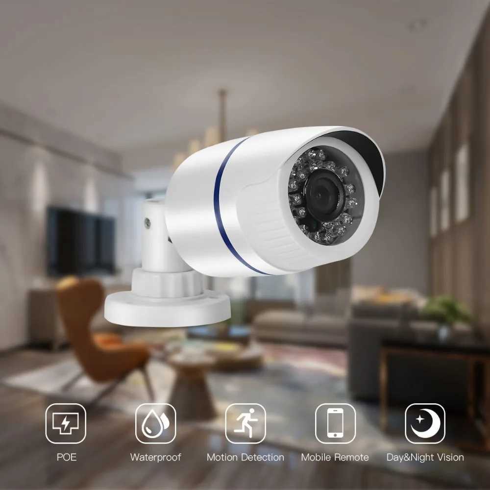 IP Cameras AZISHN 4CH H.265+1080P 48V POE 2MP NVR CCTV Camera System Outdoor Security 1080P IP Camera P2P Video Surveillance System NVR Kit 240413