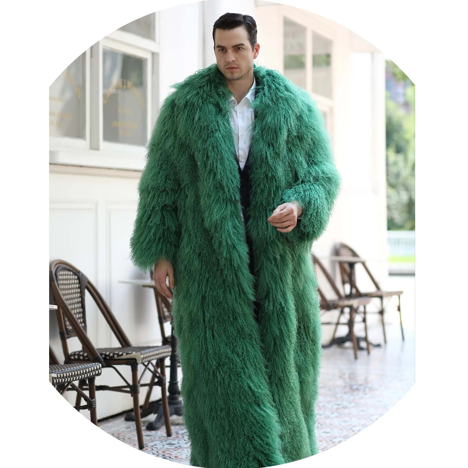 Mens and womens long Mongolian fur coats customized colors thick warm winter 241112