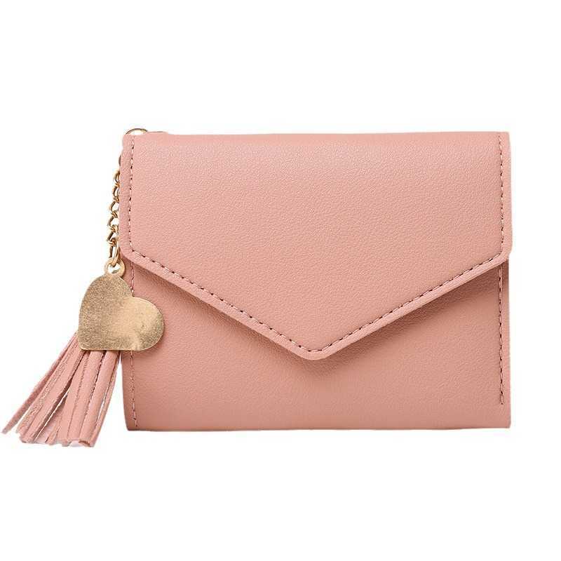 New Type Wallet Women's Multi Card Small Purse Tassel Three Fold Wallet Card Bag Zero Wallet 241113