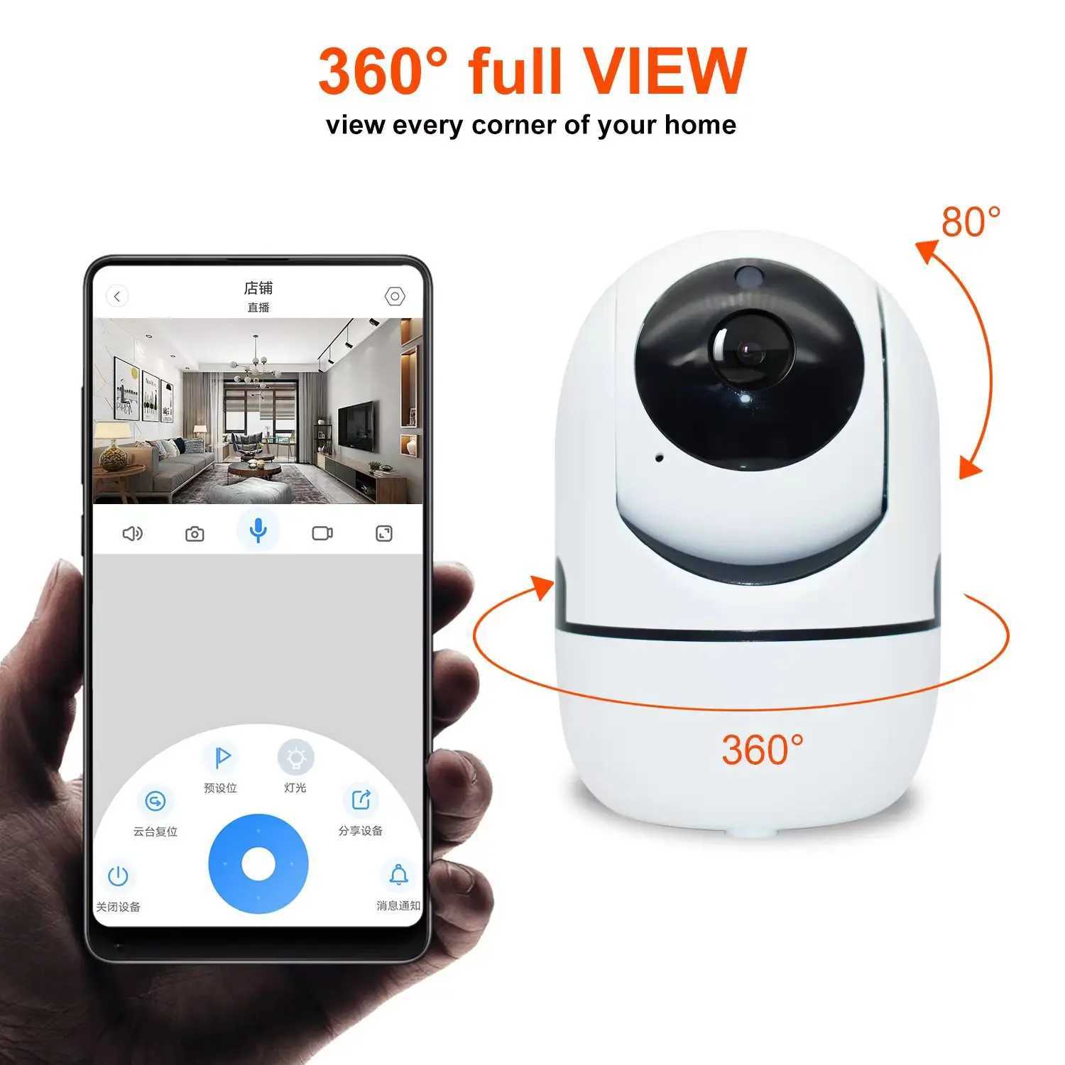 IP Cameras HD 1080P Wireless IP Camera Wifi 360 CCTV Camera Mini Pet Video Surveillance Camera With Wifi Baby Monitor icam365 Smart Home 240413