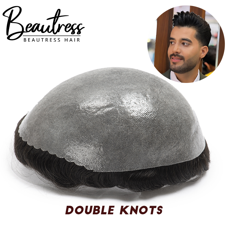 Wig Pu Base Men Men Toupee Strong Knot Human Hair Replacement Systems Unit Europea Hair Man ddmysmile Wig Capillary Prosthesis Hair Piece Smile