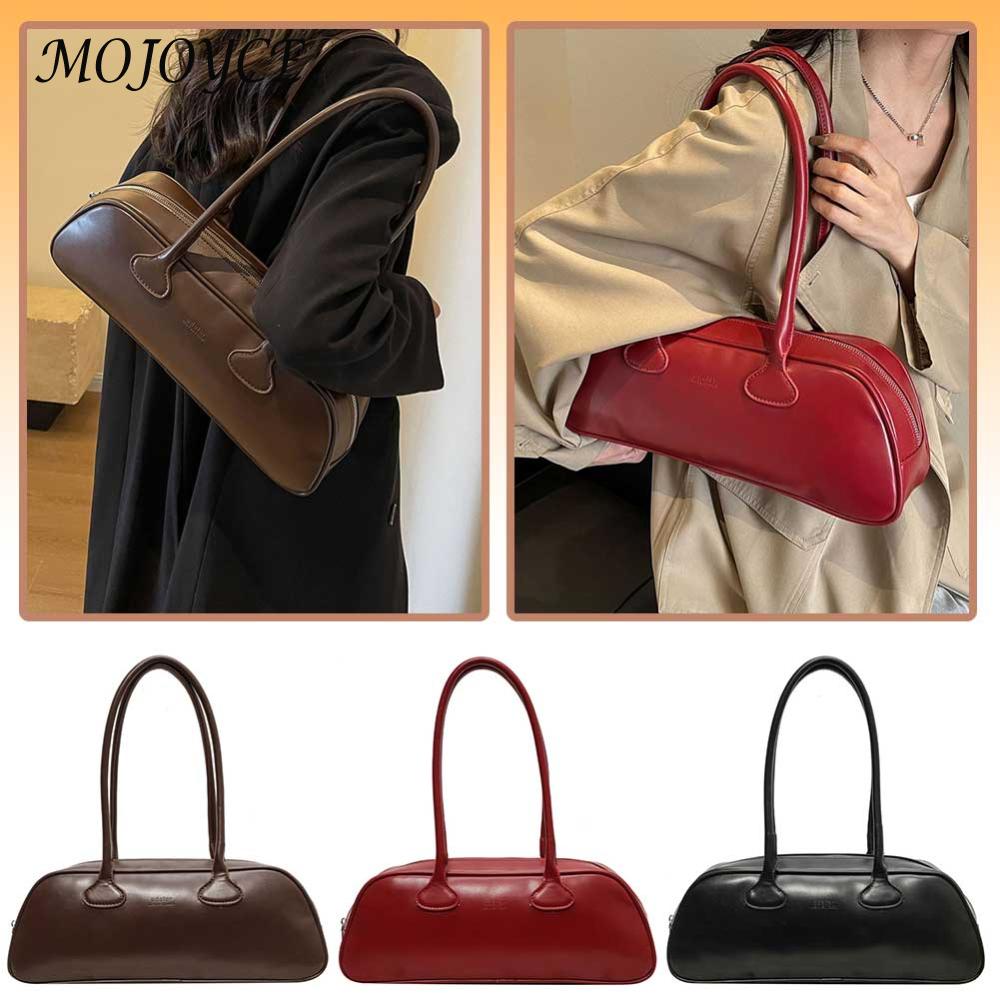 Women Fashion Shoulder Bag Large Capacity PU Leather Vintage Armpit Bags Solid Color Retro Commuting Bag Single Shoulder Bag
