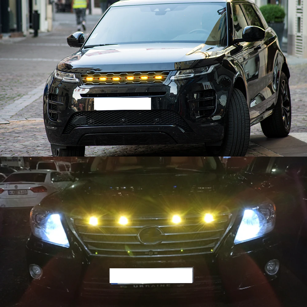 12V LED DRL Car Front Grille Lights Strobe Lamp Automotive Accessories For Toyota Tacoma Ford F150 RAPTOR Pickup Off Road 4x4