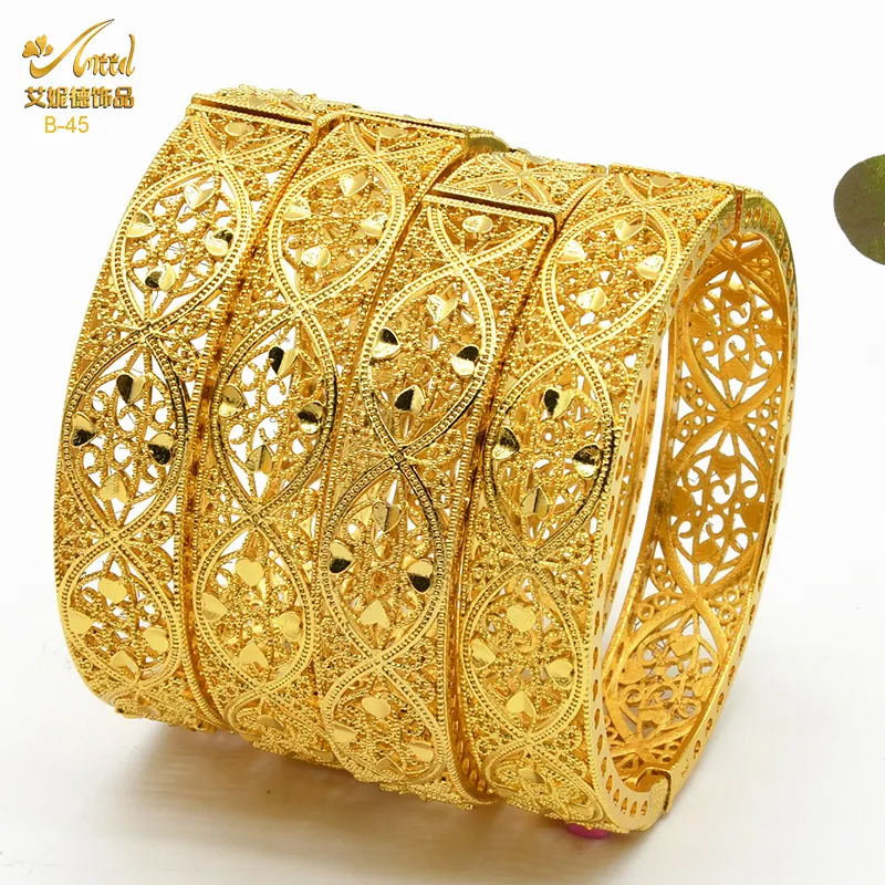 Braccialetti Di Colore Oro Dubai Per Donne Oro Placcato Africano Braccialetti D…