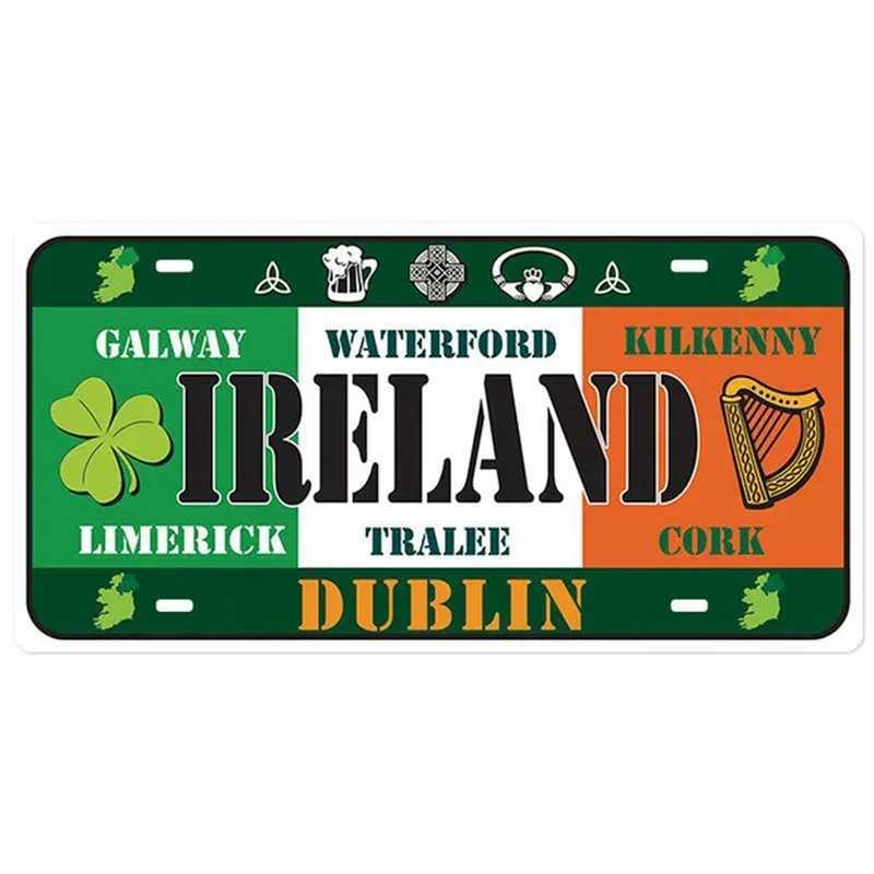 EU and US National Names Landmark Art Board Logo Retro Rusty Metal Wall Panel Tin Logo Decoration Bar Garage Home Tinplate Painting X241113